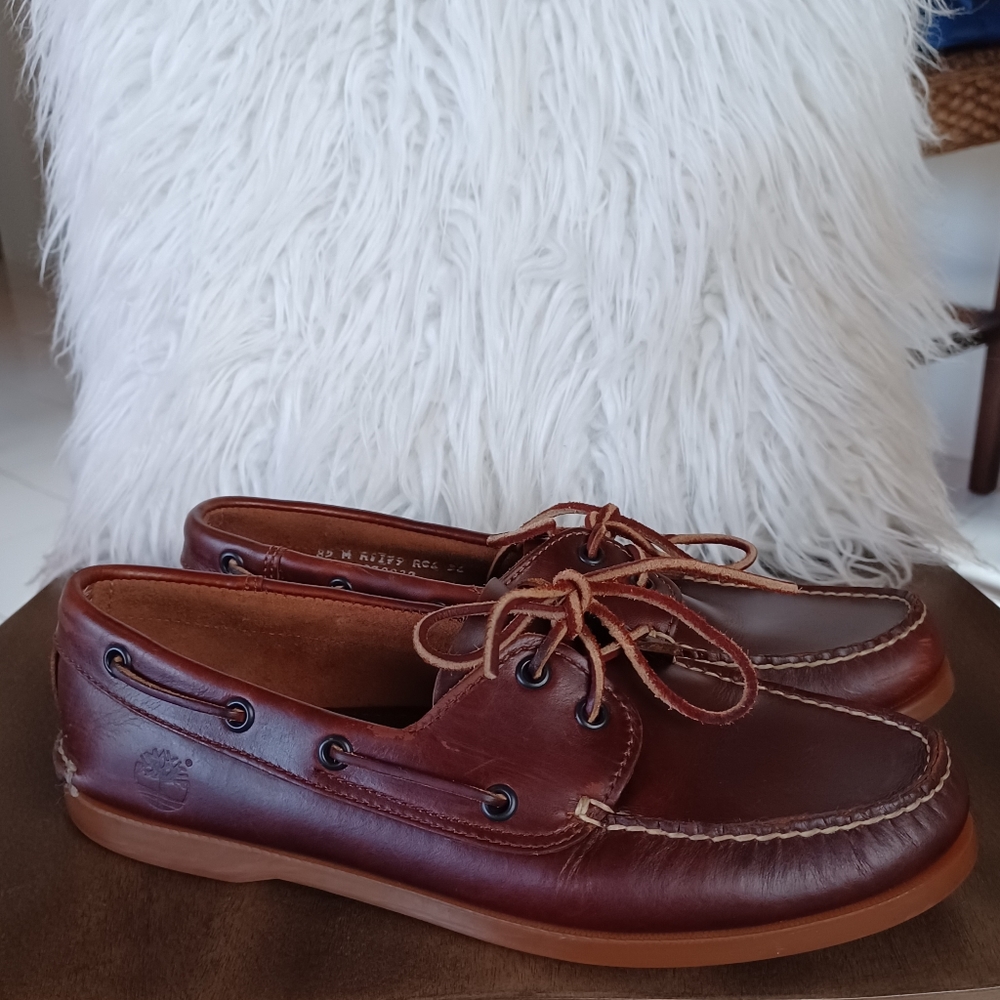 TIMBERLAND MEN'S CLASSIC LEATHER BOAT SHOES SZ: 8.5 - Picture 3 of 7
